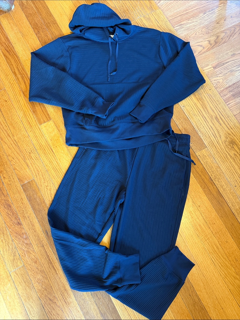 DSG Women's Ribbed Hoodie & Joggers Set - Blue